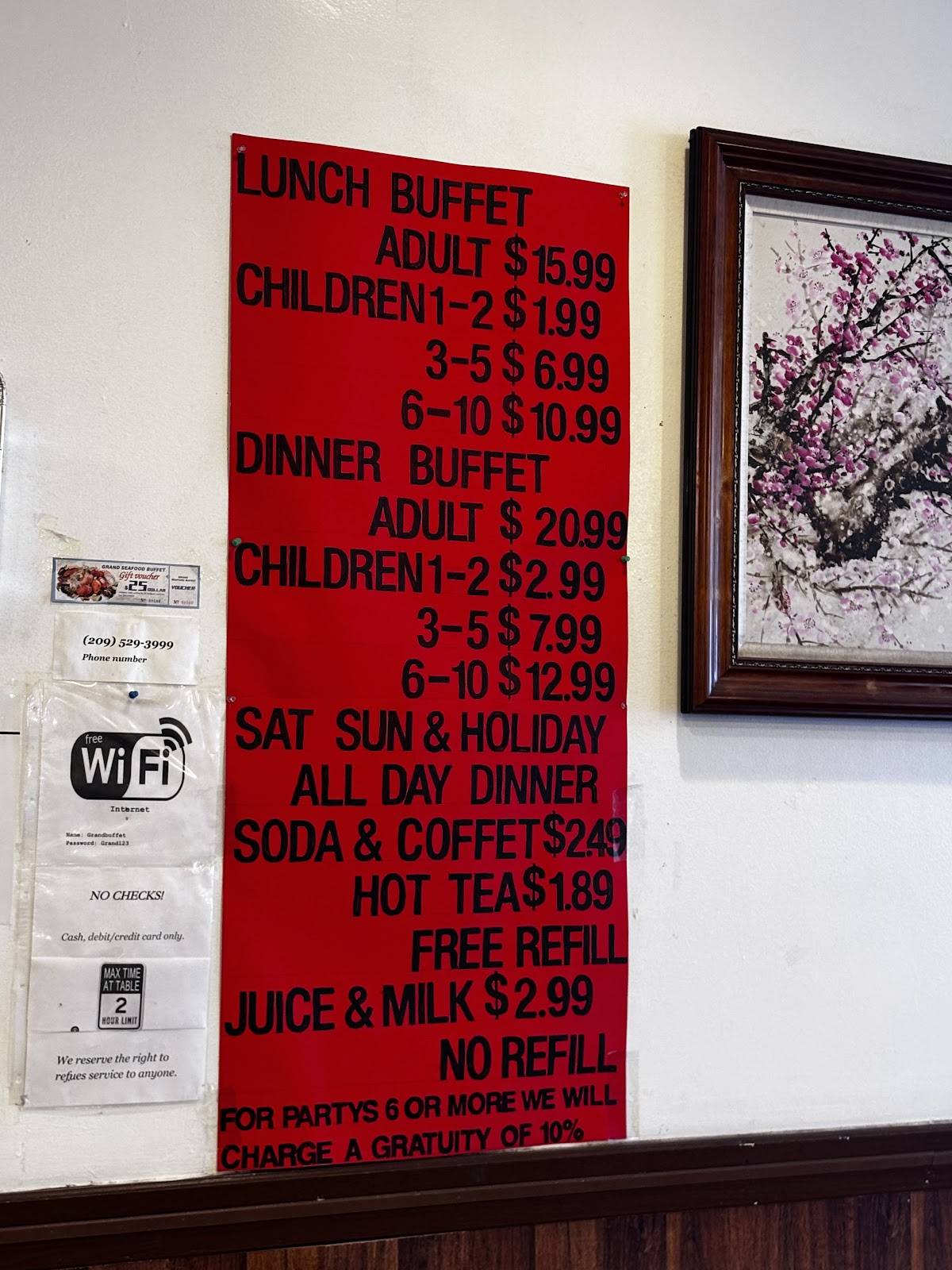 Grand Buffet меню