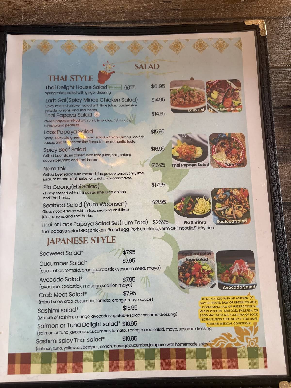 Thai Delight Kitchen Sushi & Bar меню