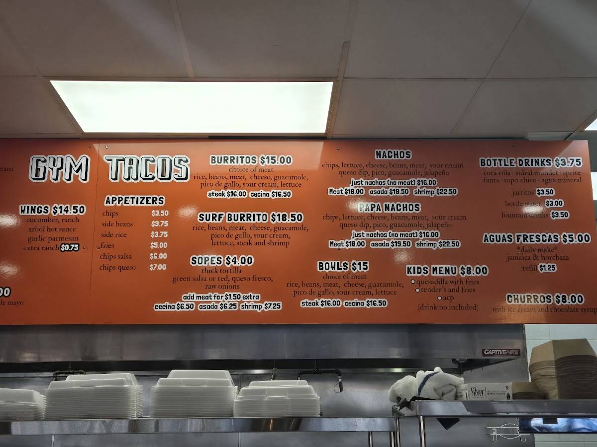Gym Tacos 6 меню
