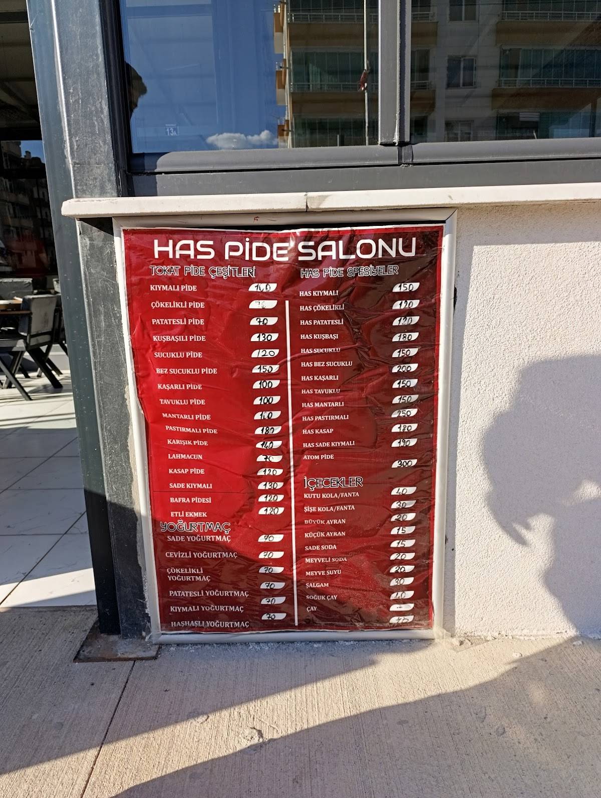 HAS PİDE меню