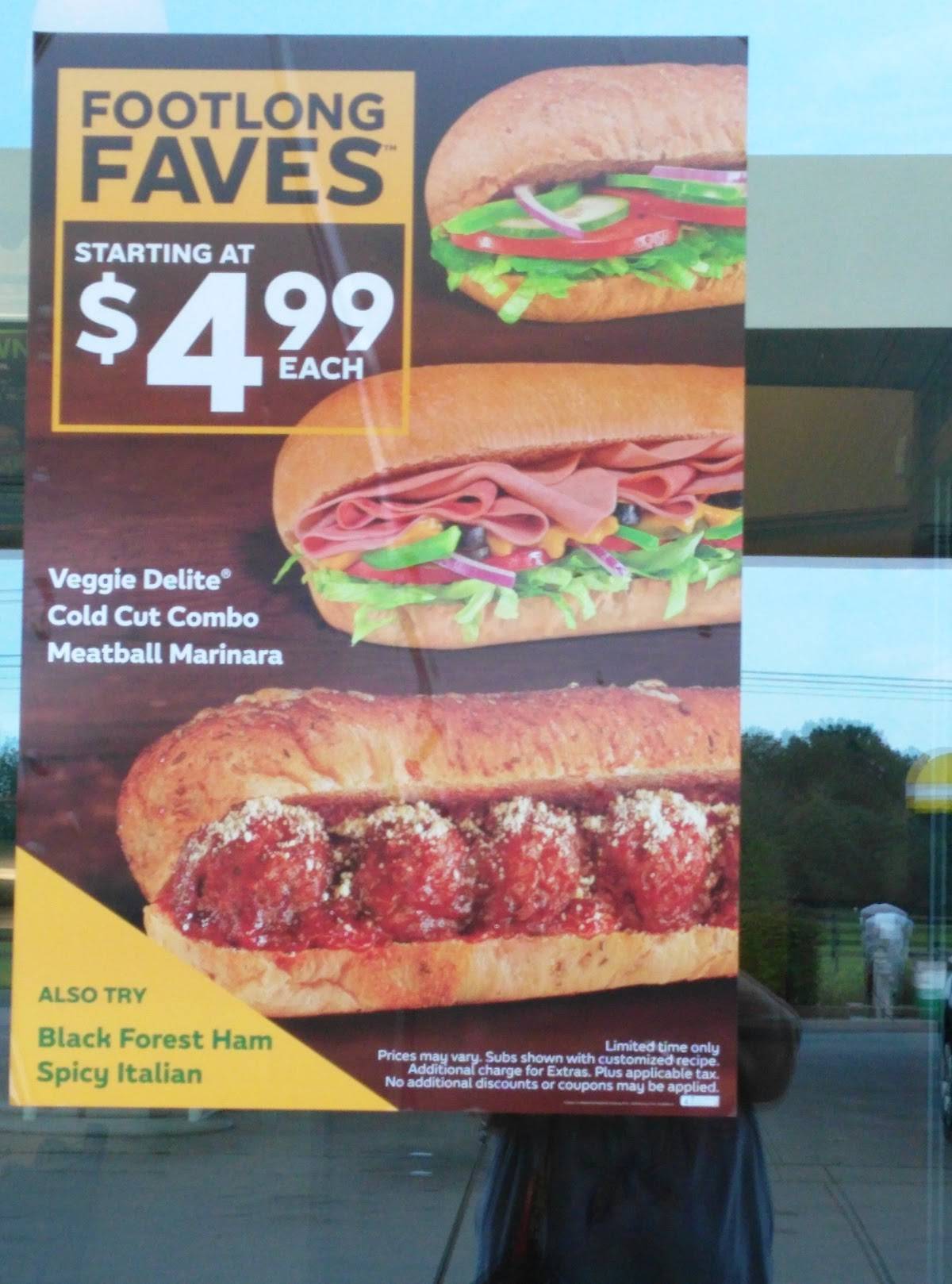Subway меню