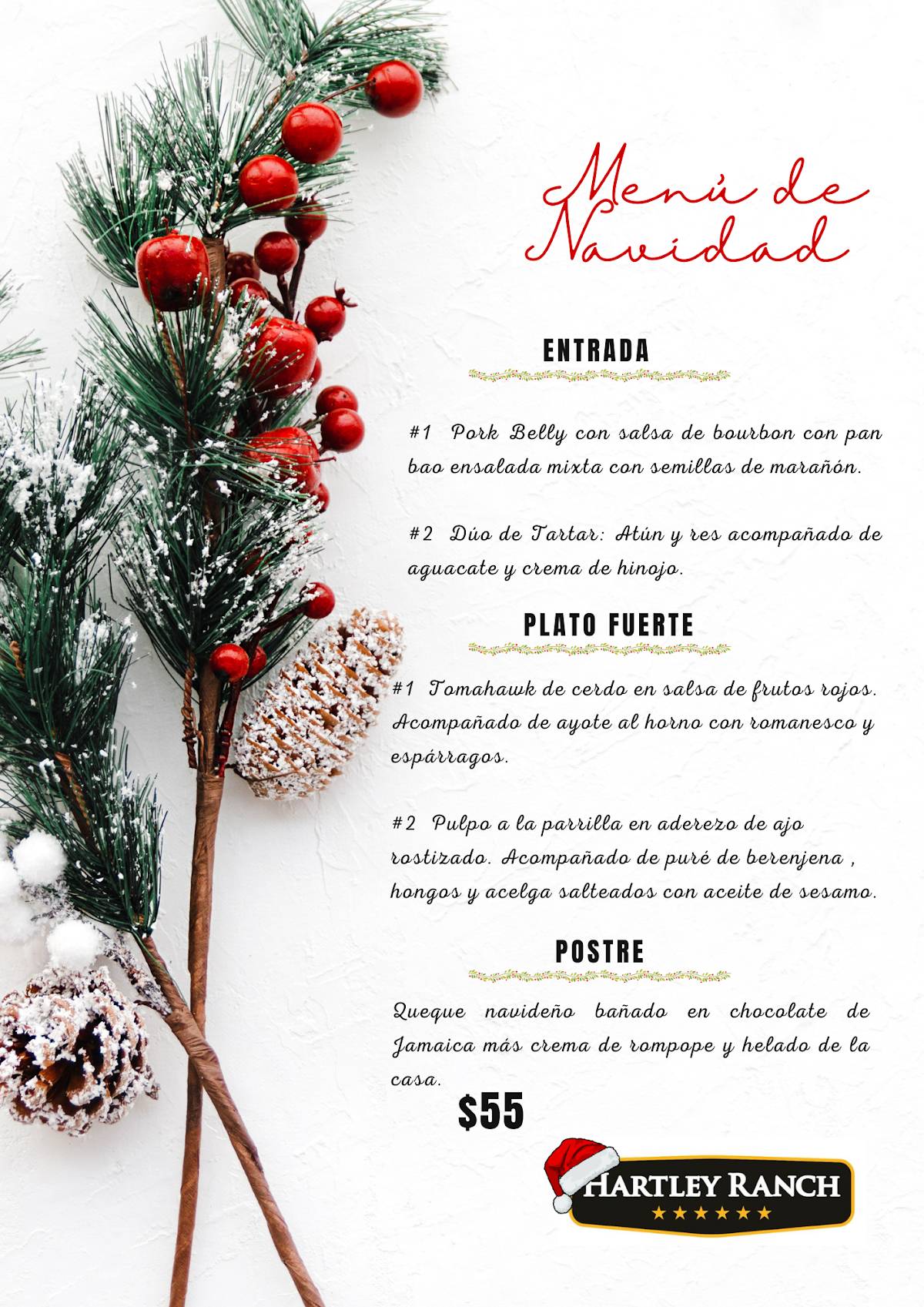 Hartley Ranch Restaurant меню