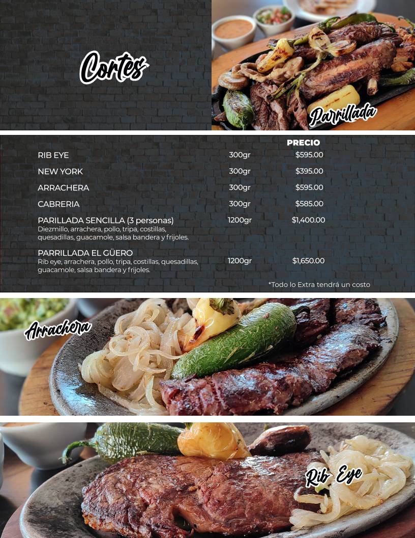 El Güero Rocha Restaurante меню