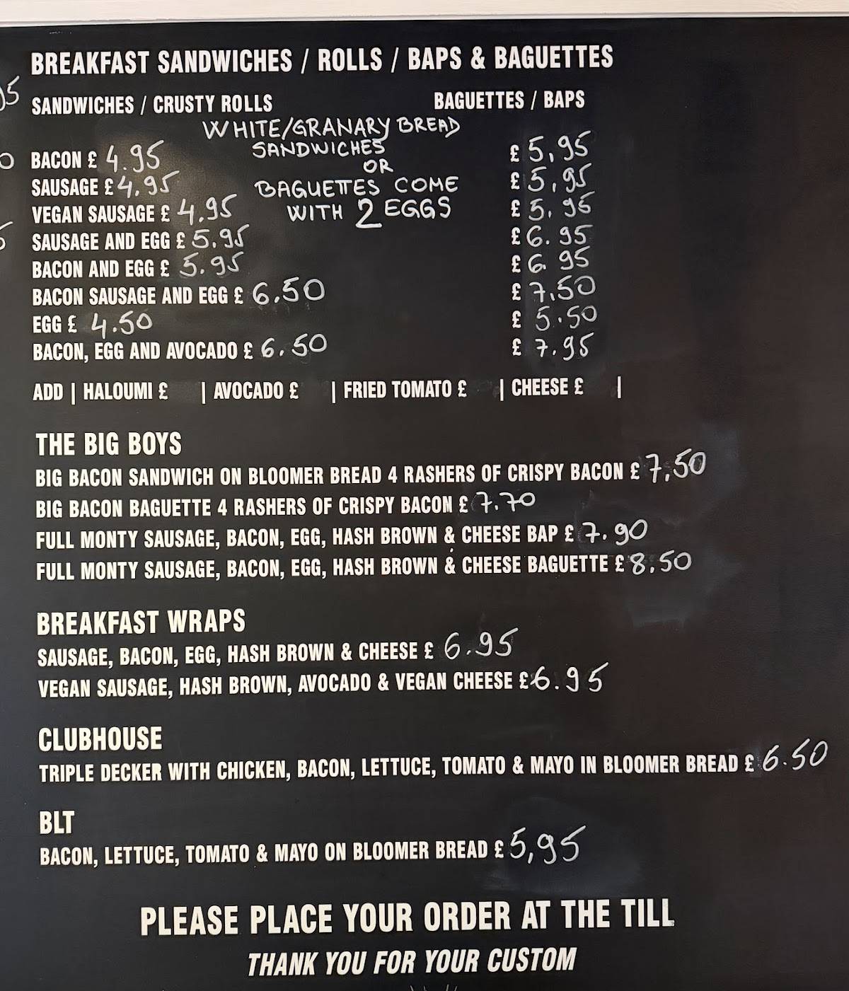 Hobbs Cafe меню