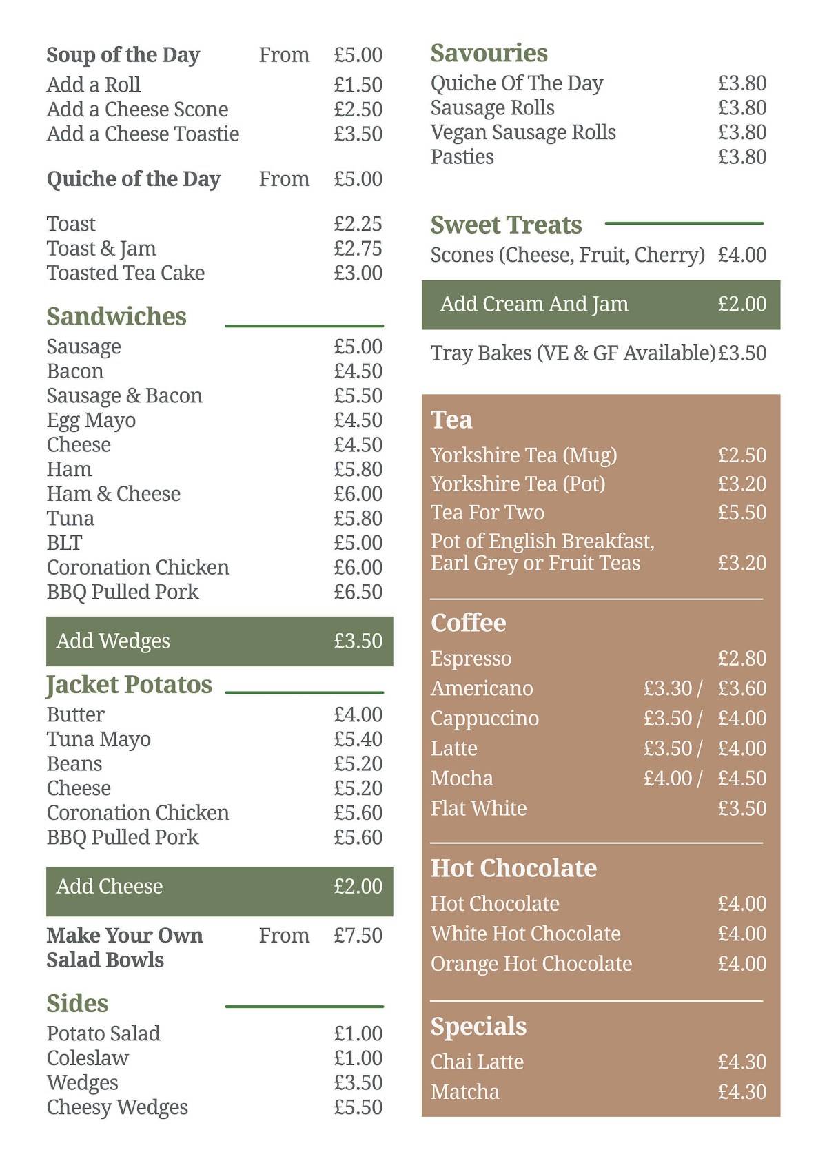 Hull Minster Cafe меню
