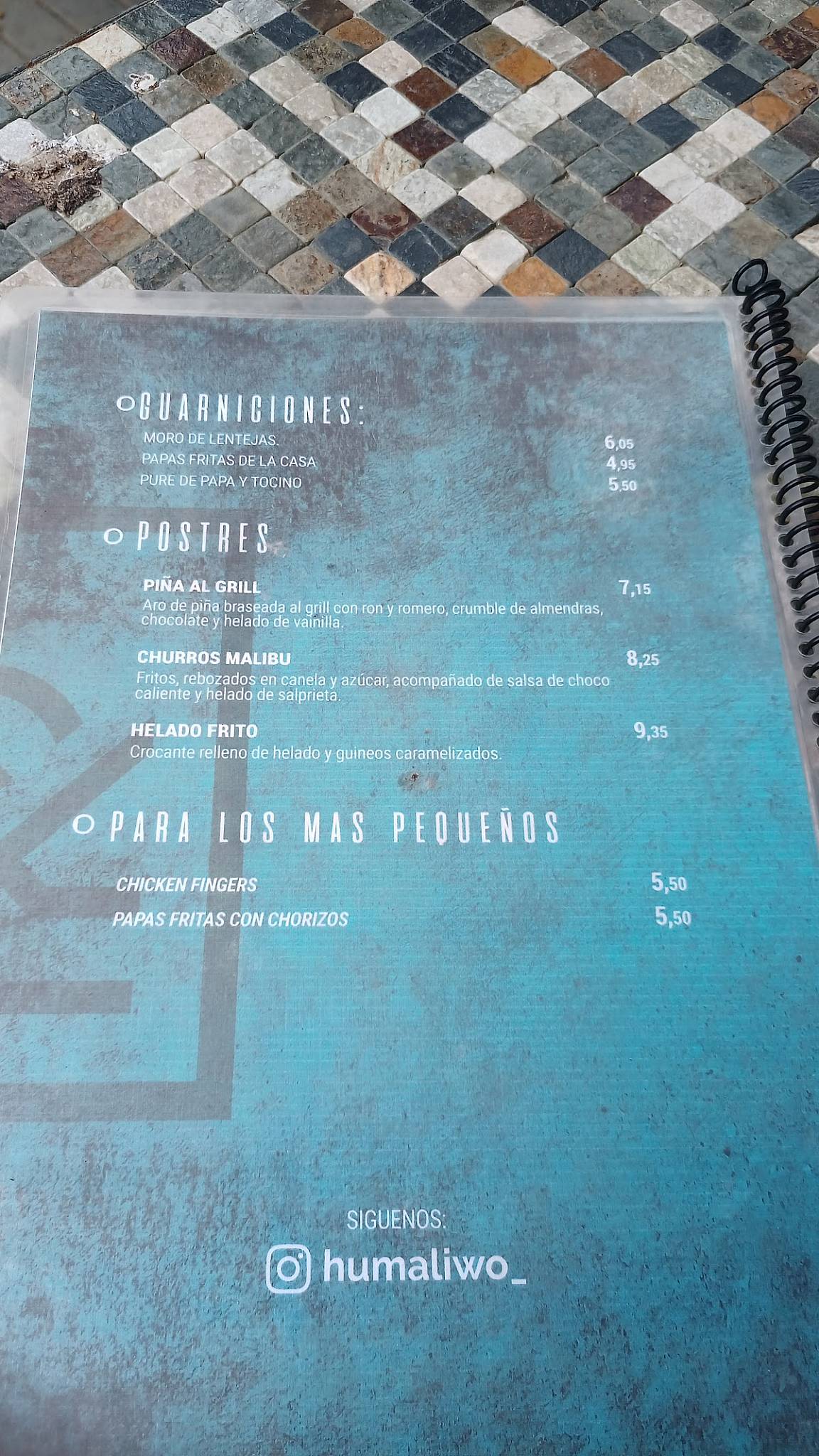 Humaliwo меню