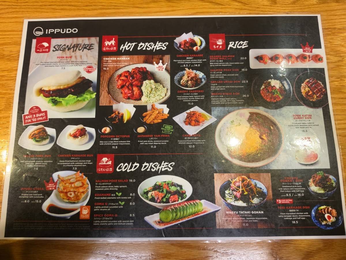 IPPUDO меню