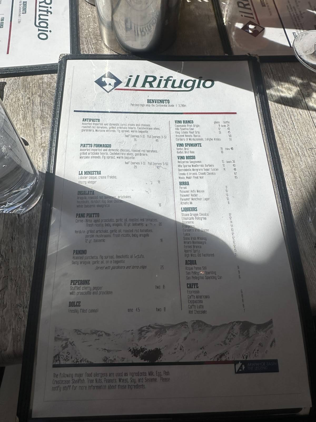 Il Rifugio меню