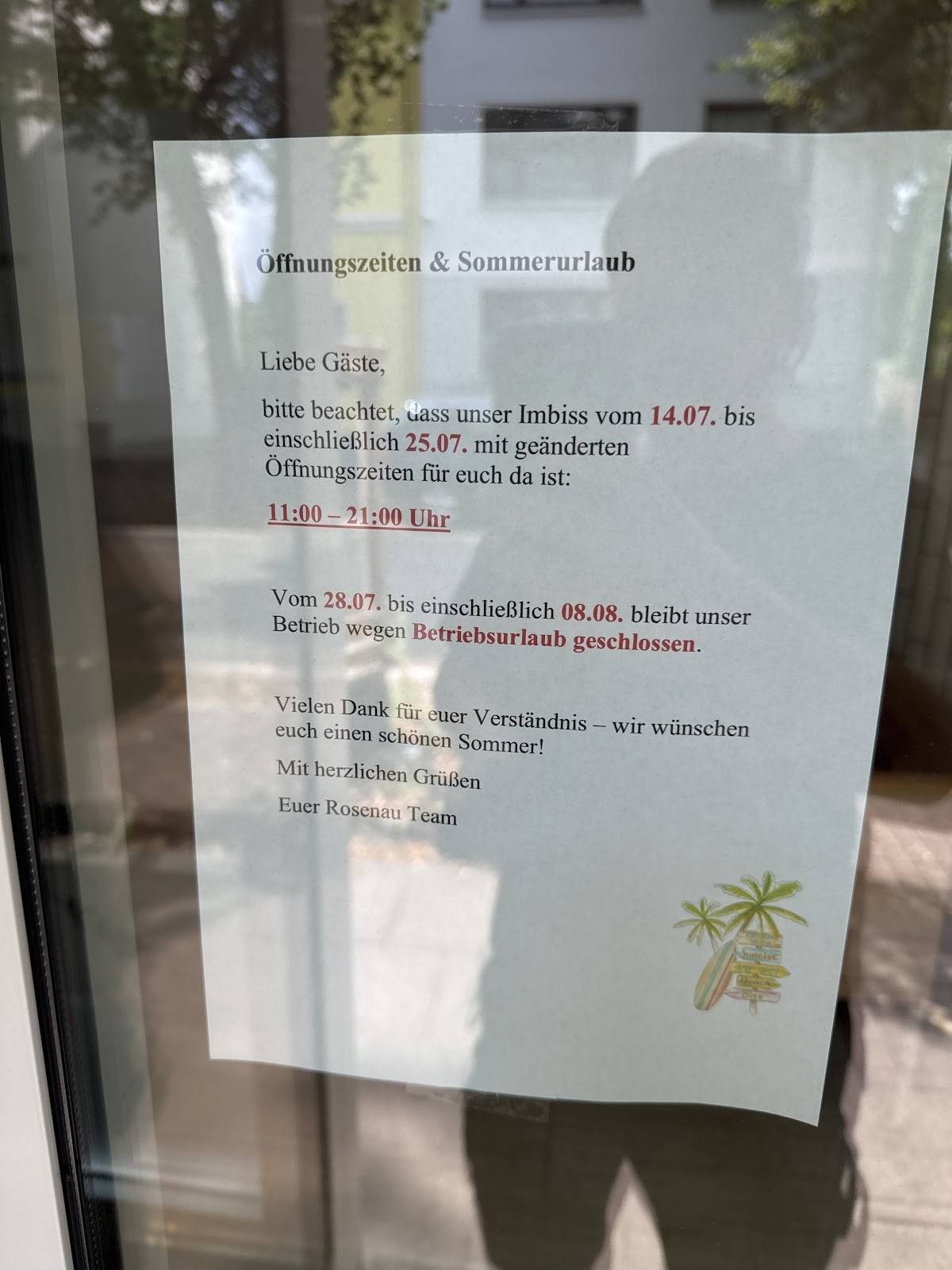 Imbiss Rosenau меню