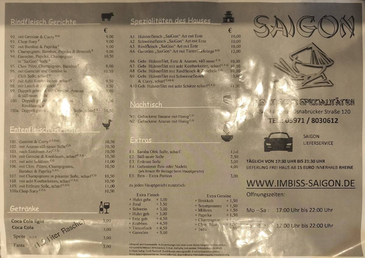Imbiss Saigon меню