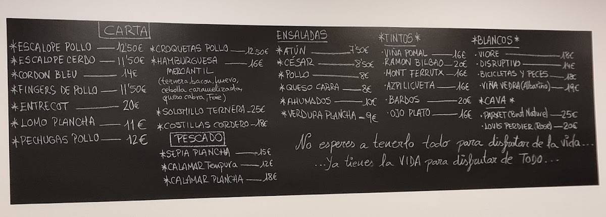 Cafeteria Mercantil Polígon меню
