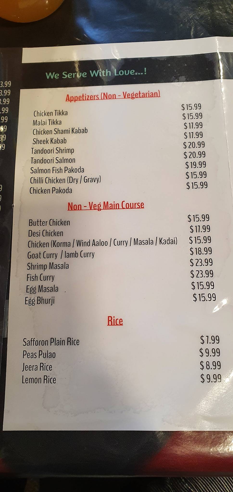 Indian Rasoi меню