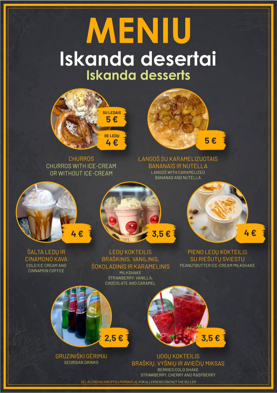 Kebabai Raseiniai Iskanda меню