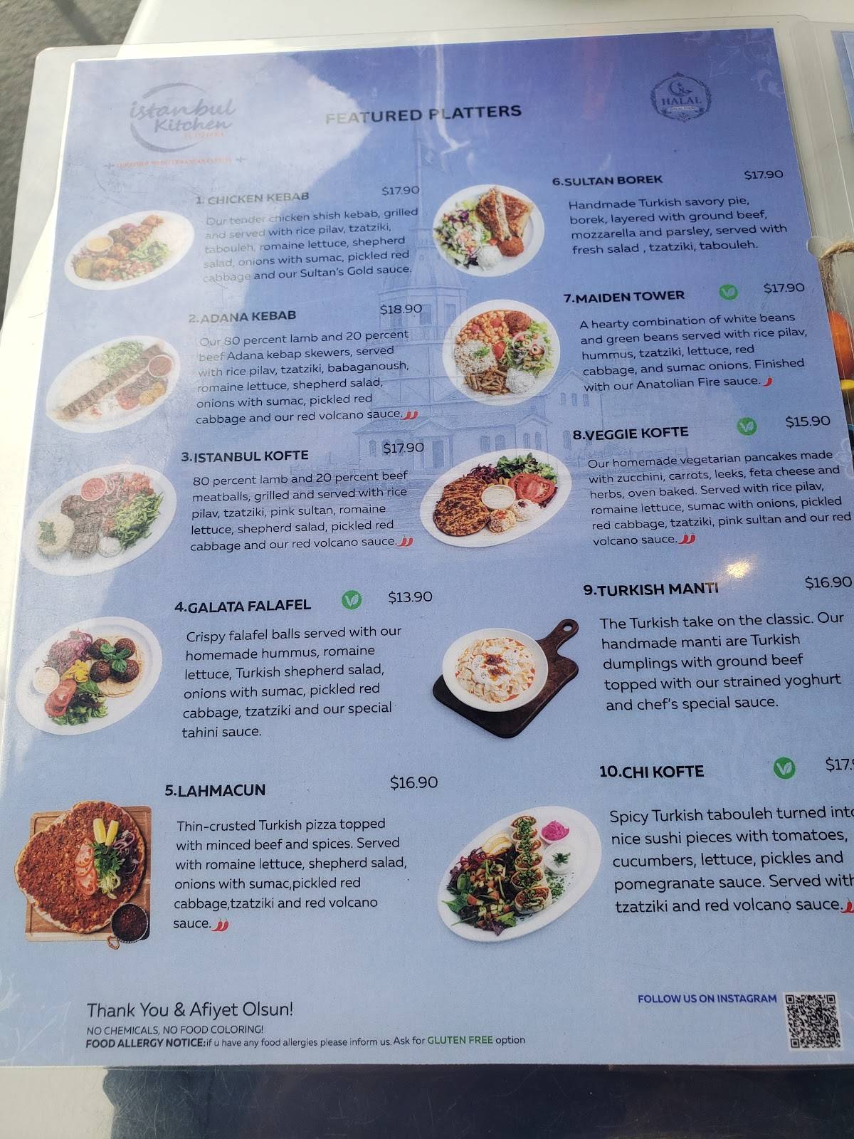 Istanbul Kitchen меню