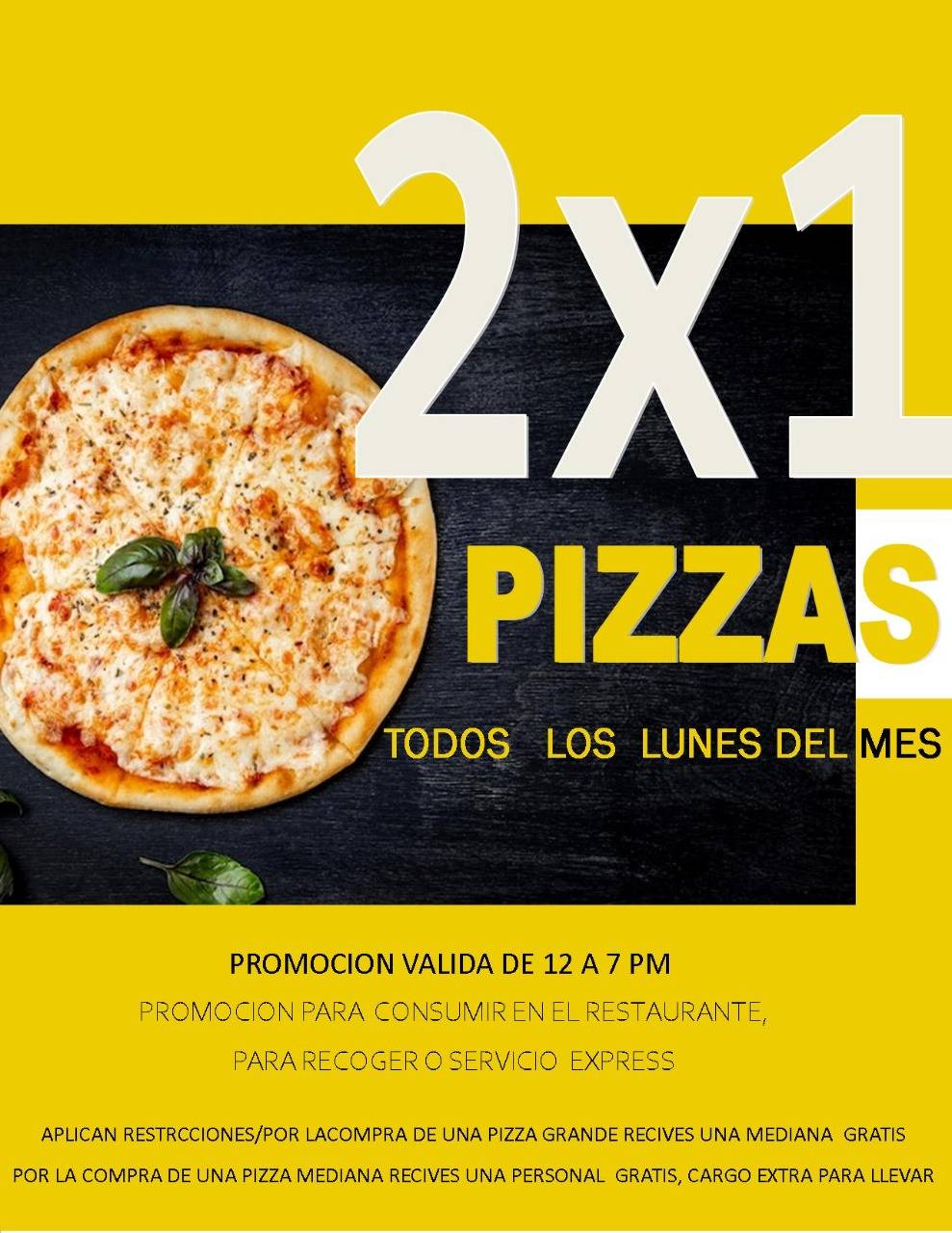 Pizzería Rioasis меню