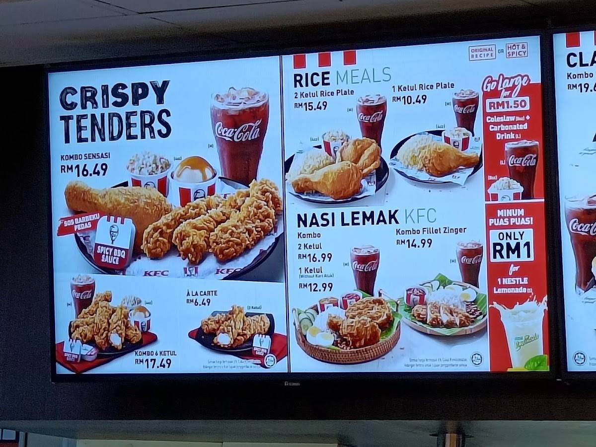 KFC Muar 2 меню