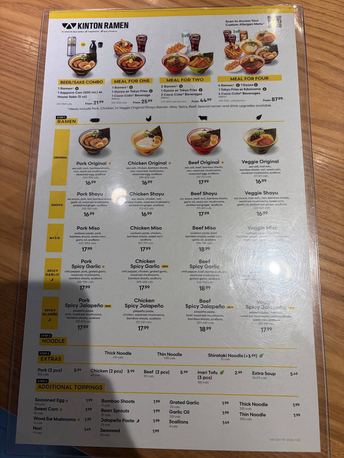 KINTON RAMEN YONGE X RICHMOND меню