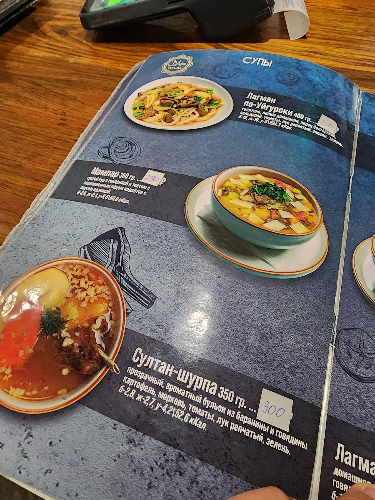 Согдиана меню