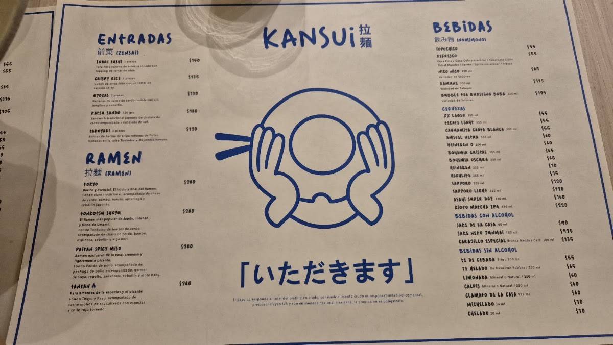Kansui Torreón меню