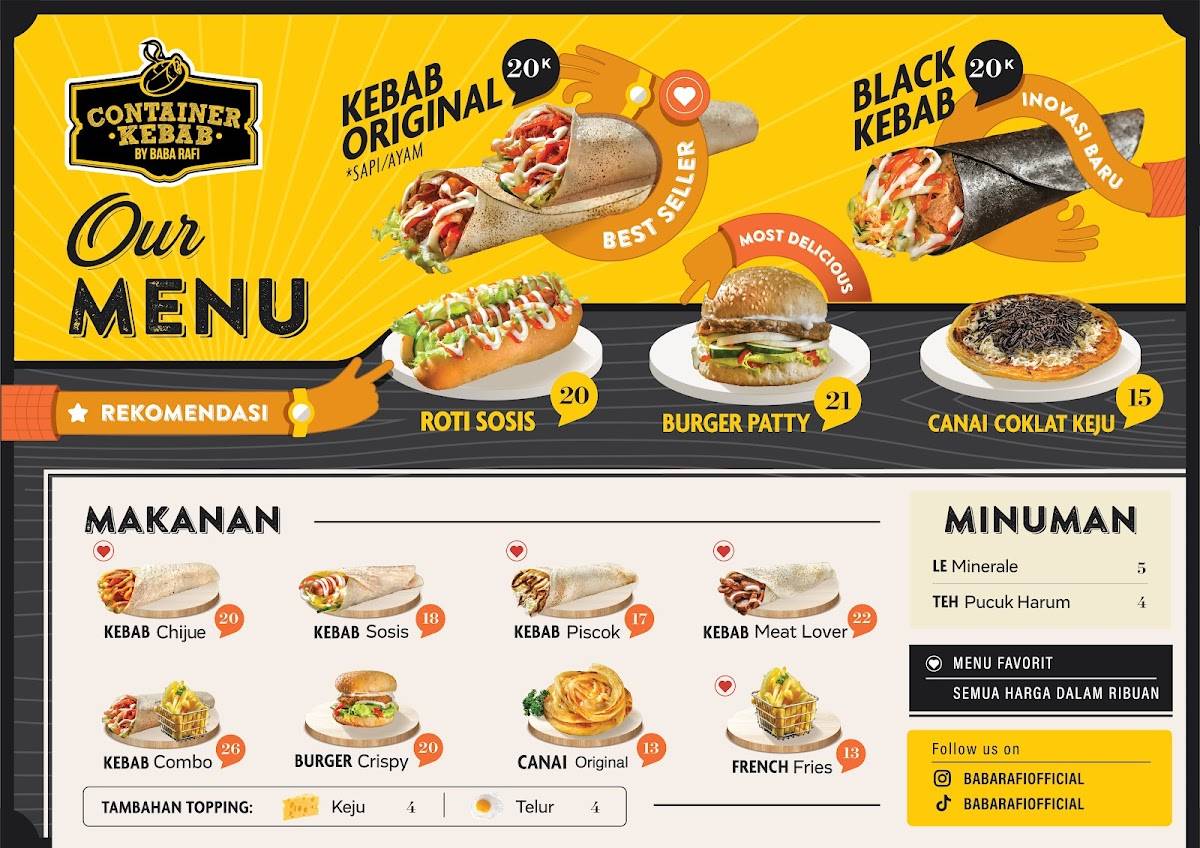 Kebab Turki Baba Rafi - Raya Pare меню