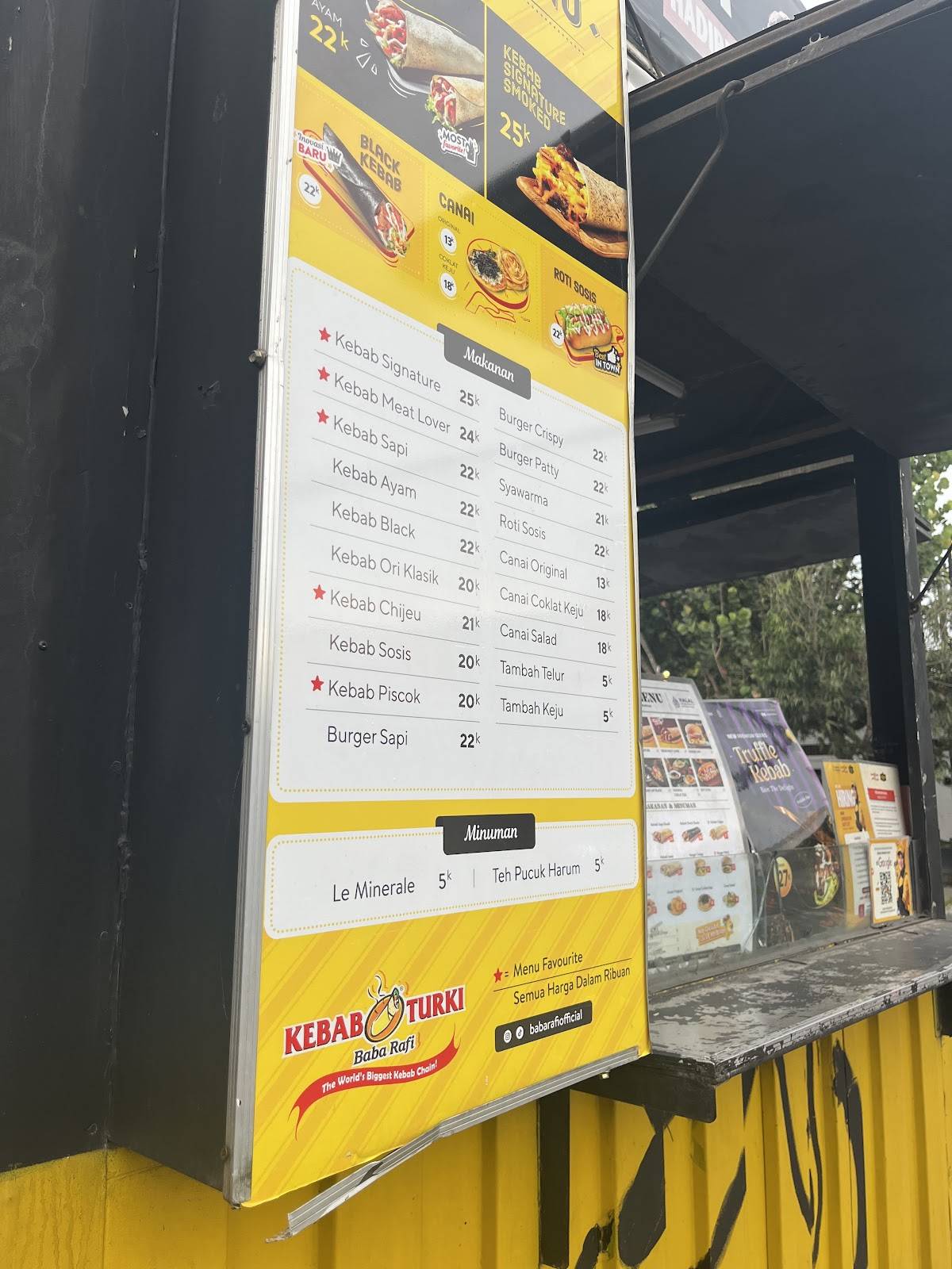 Kebab Turki Baba Rafi - SPBU Godean KM 7,8 (Gesikan Klajuran) меню