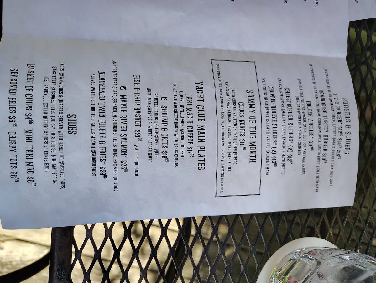 Kruse's Paint Creek Tavern меню