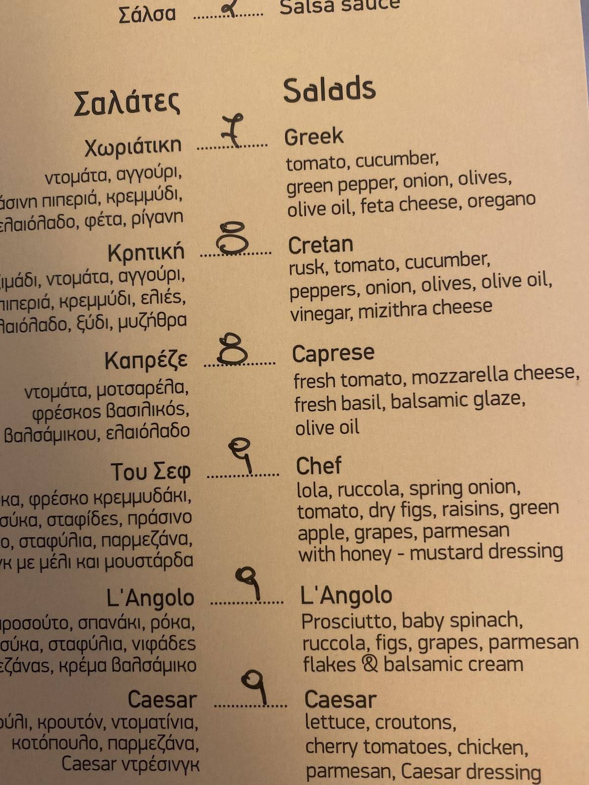 L' angolo Ristorante - pizza меню