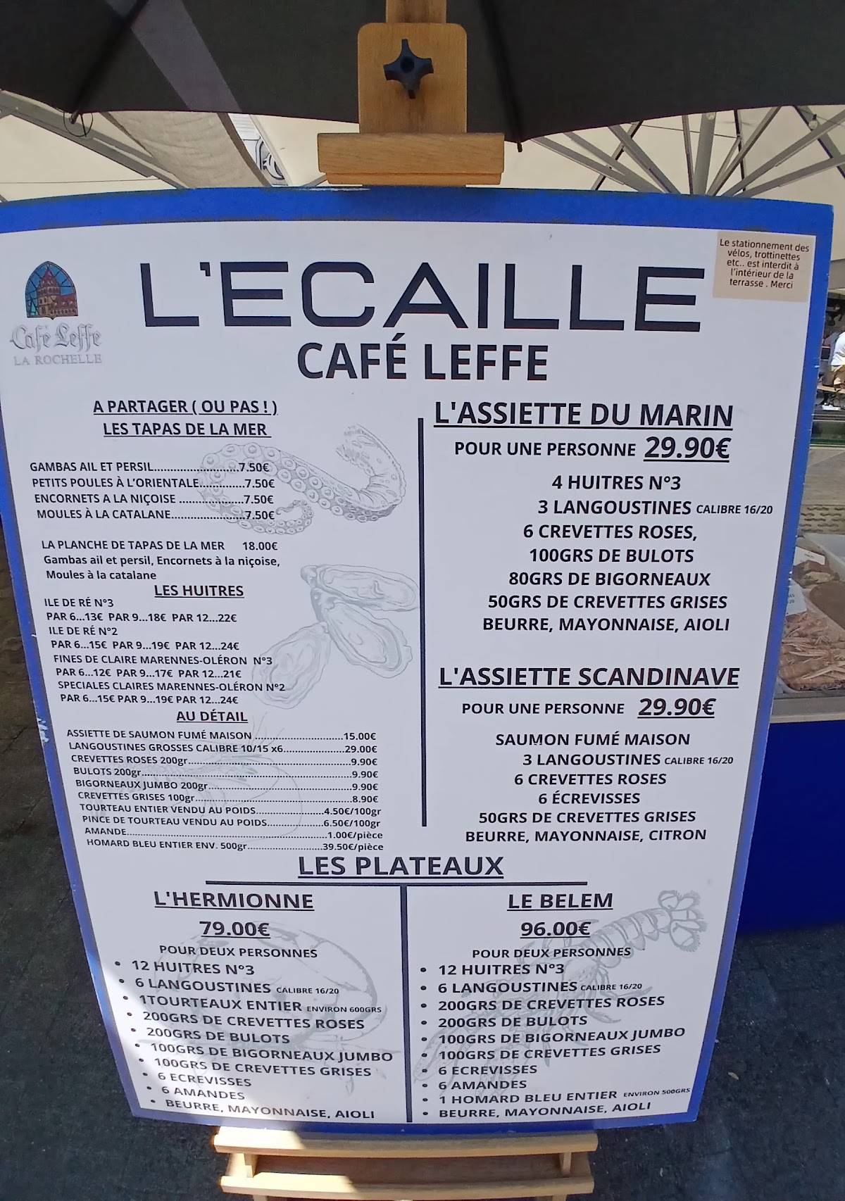 L'ECAILLE меню