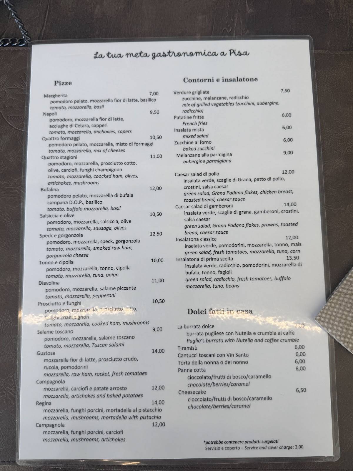 La Meta Ristorante Pizzeria меню
