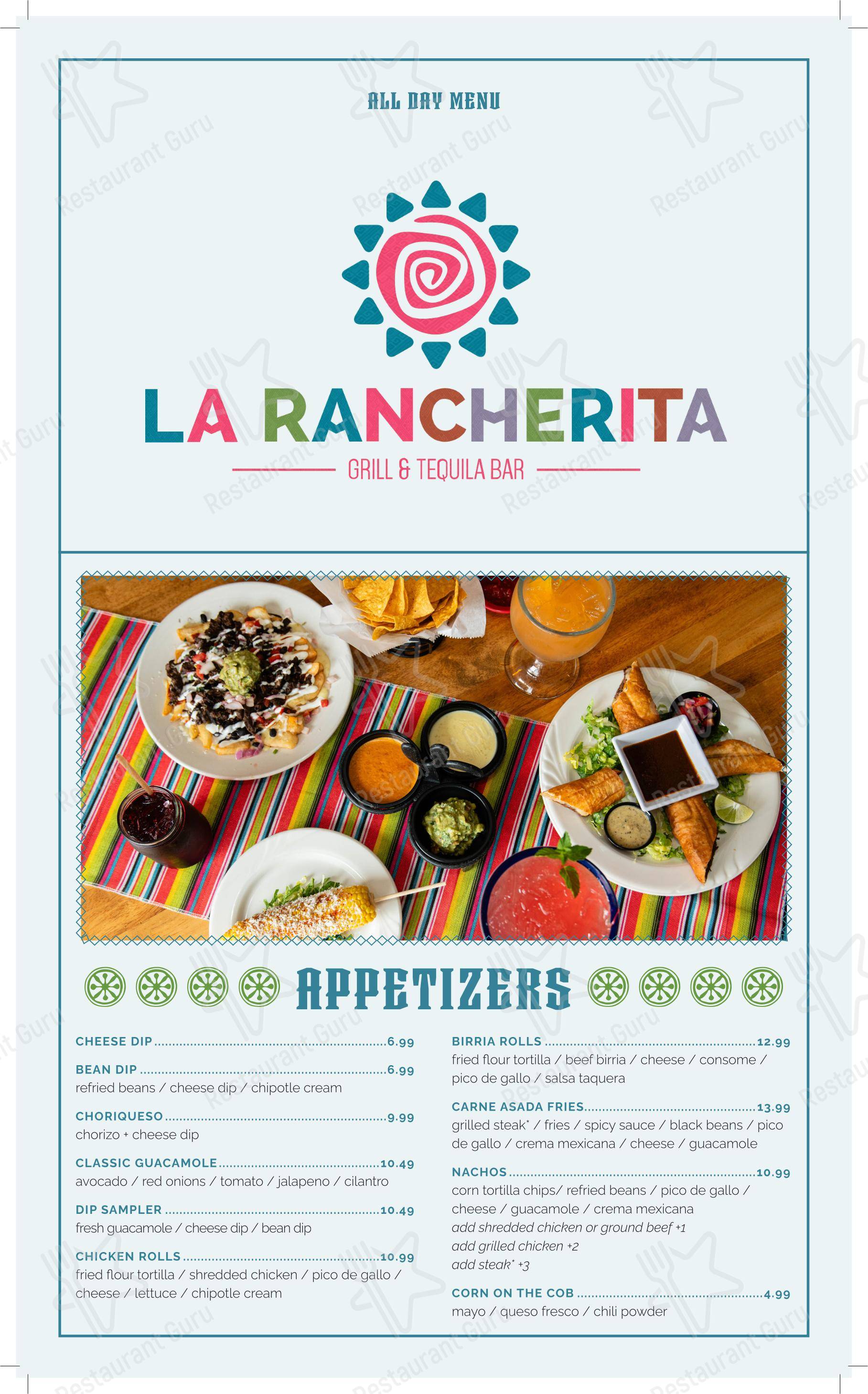 La Rancherita в Ролях - 菜单