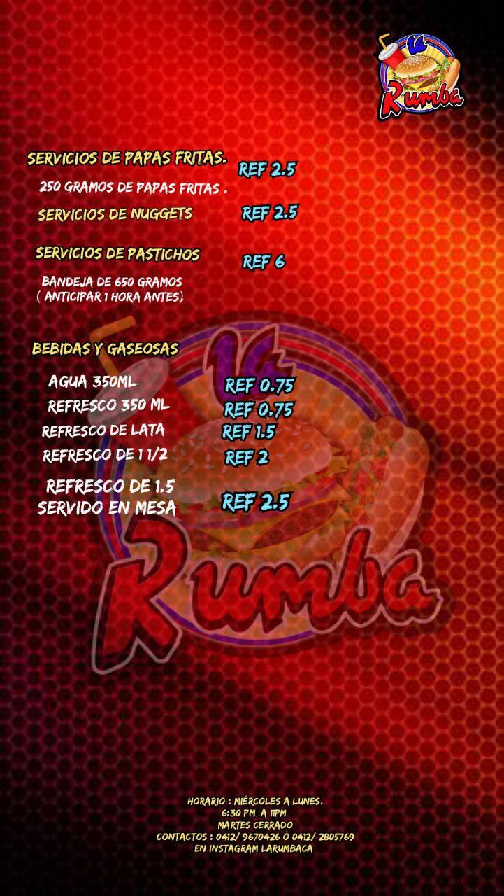 La Rumba CA меню