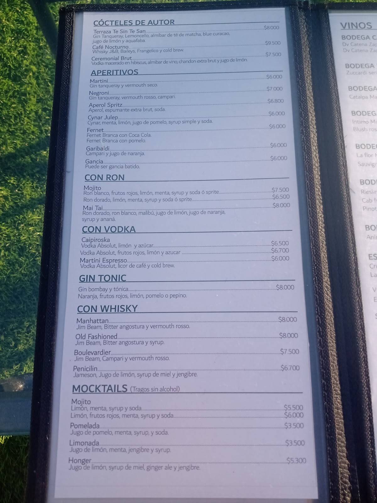 La Terraza Bar меню