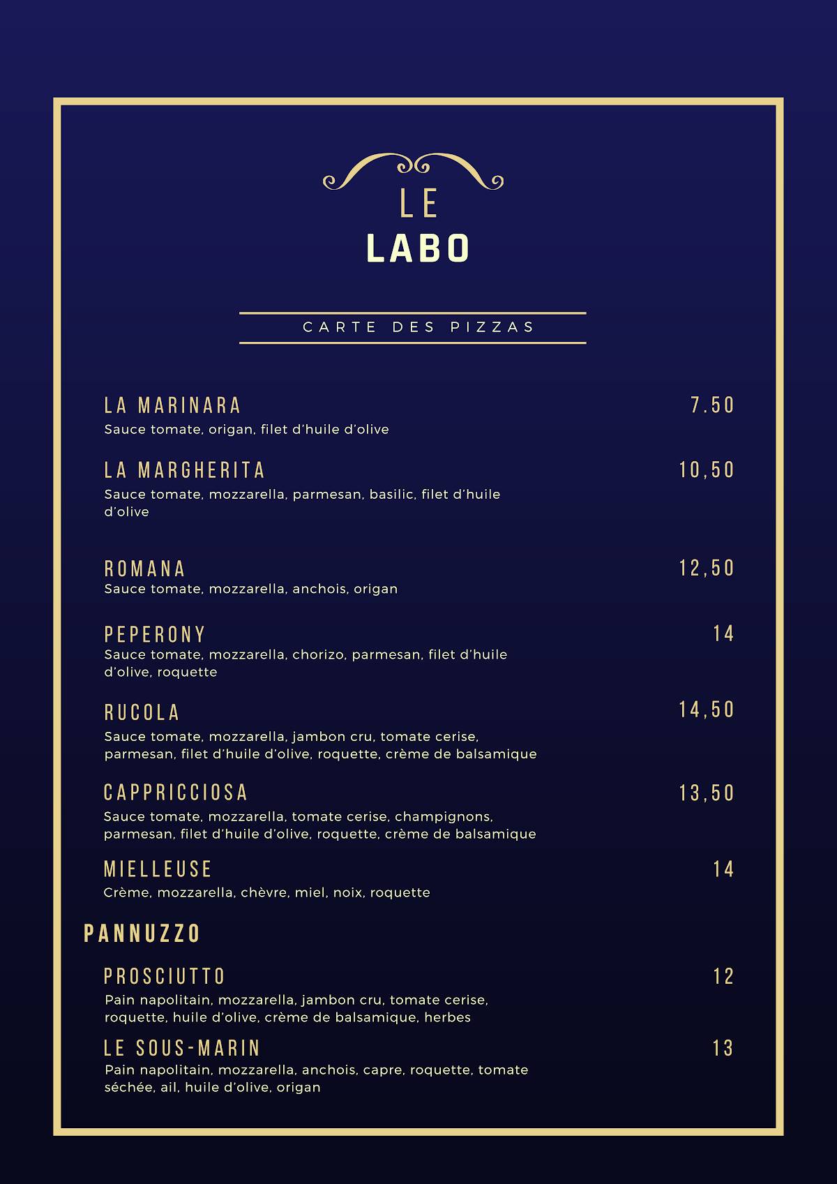 Le LABO меню