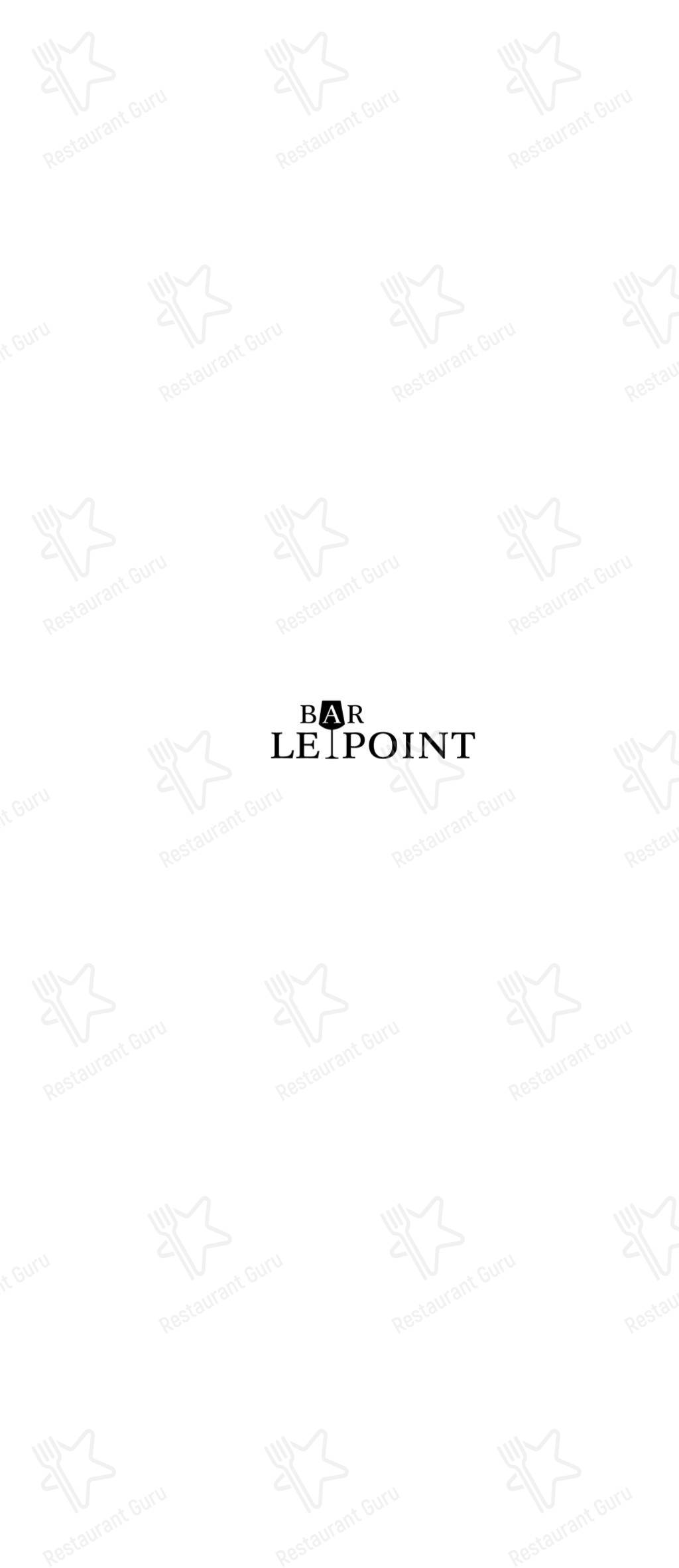 Меню паба и бара Le Point - Меню