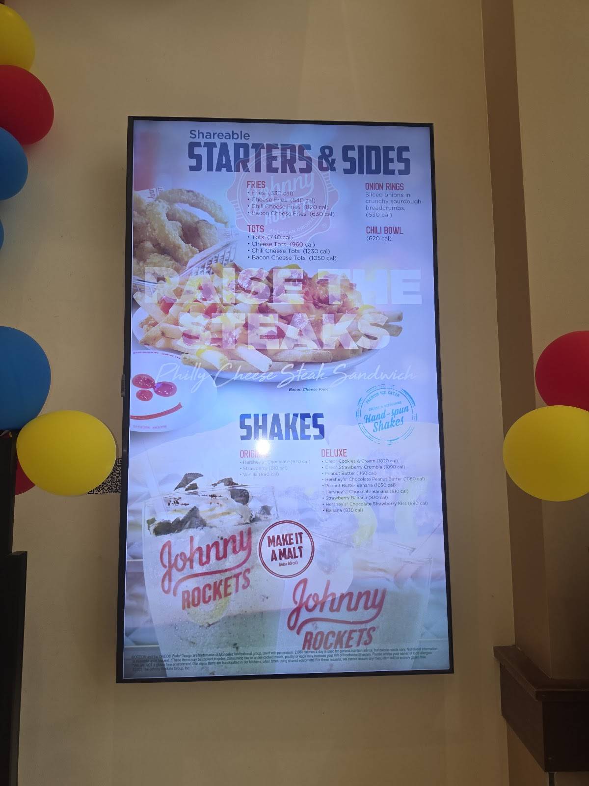Johnny Rockets меню