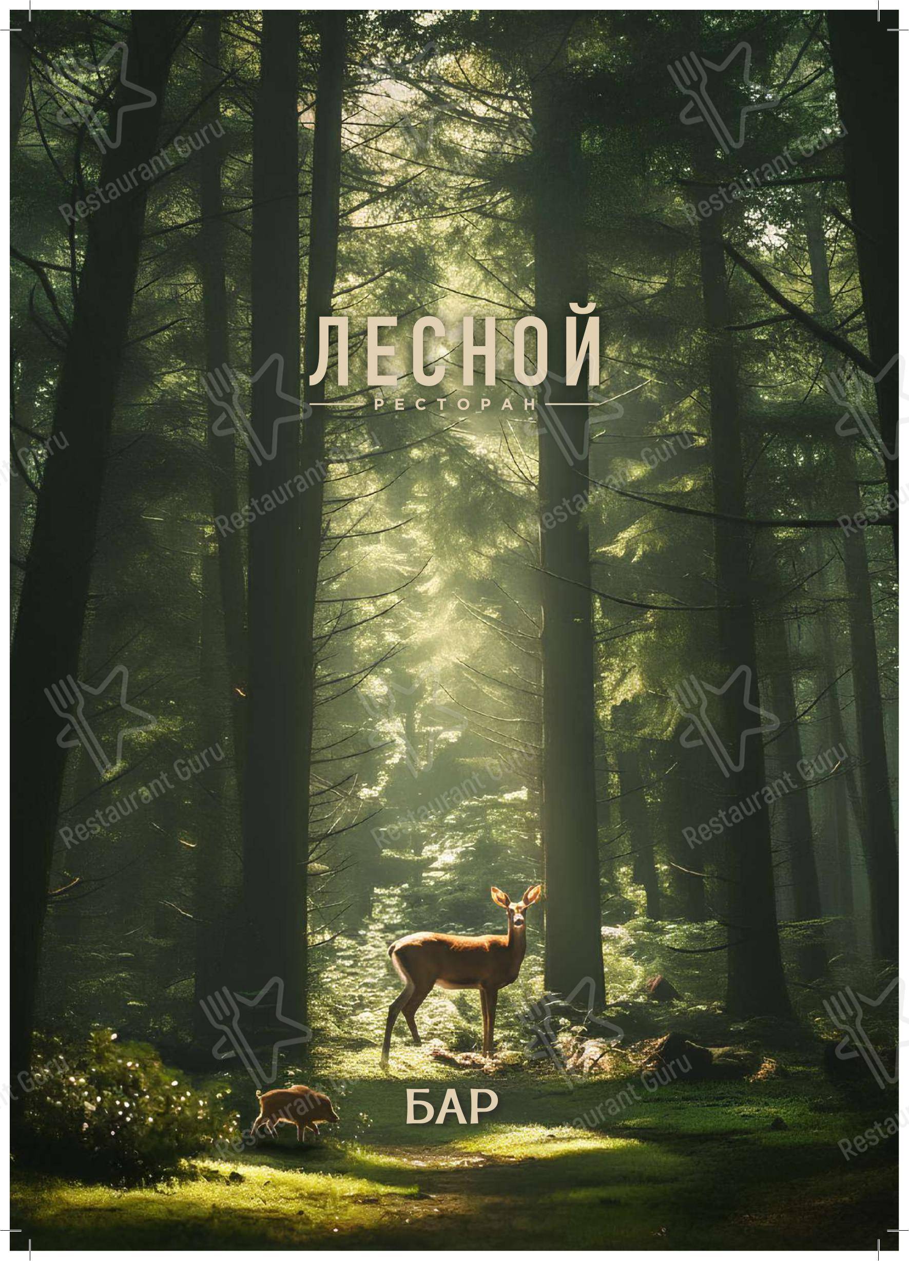 Меню ресторана Лесной - Меню