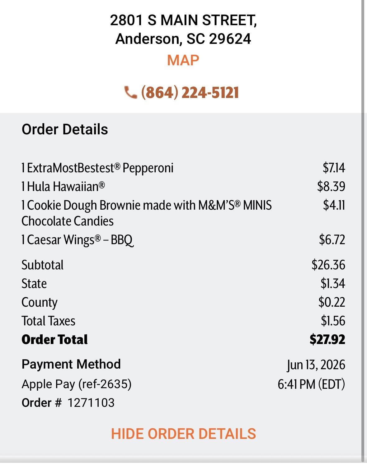 Little Caesars Pizza меню