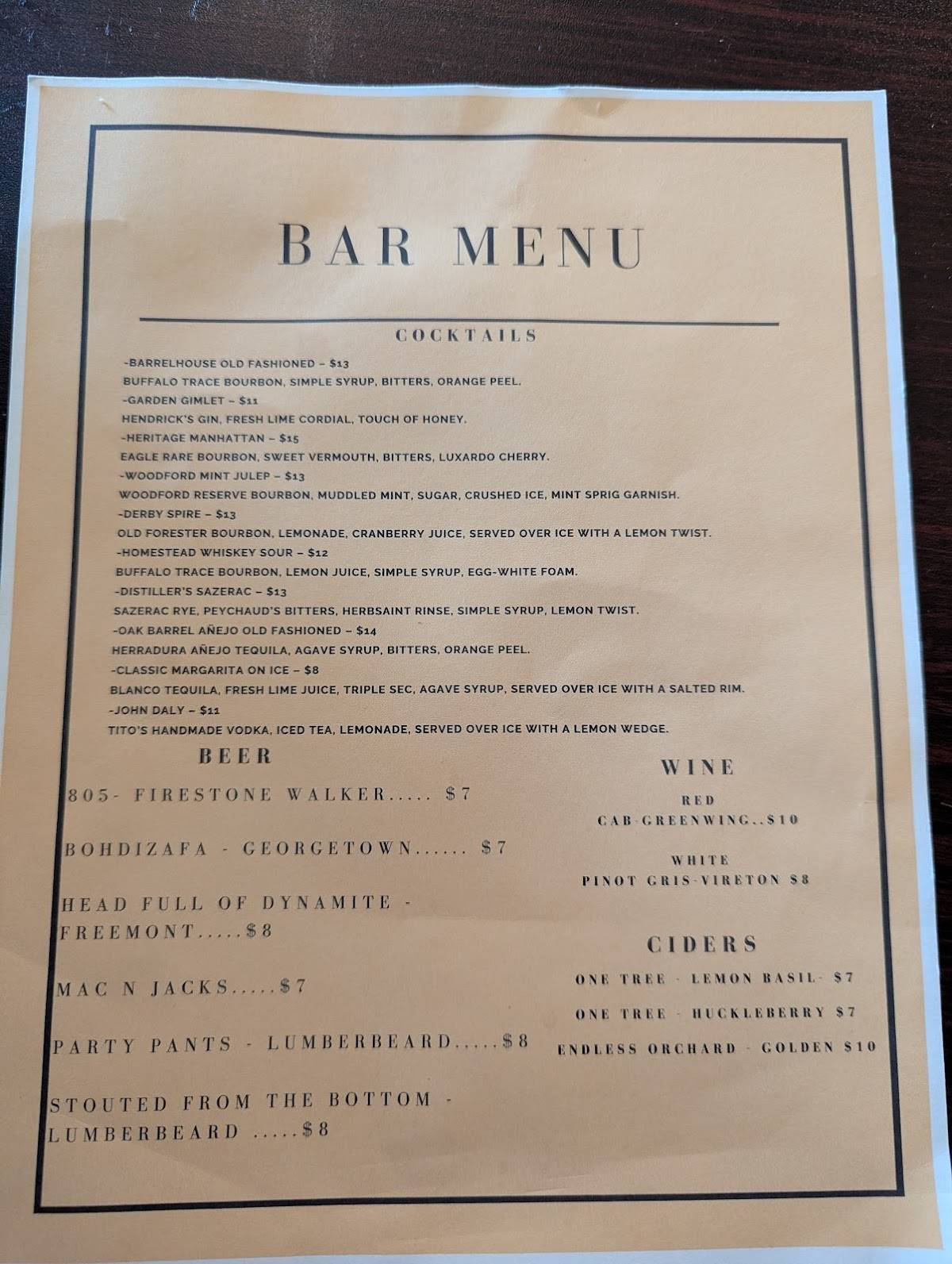 Local Flavors меню