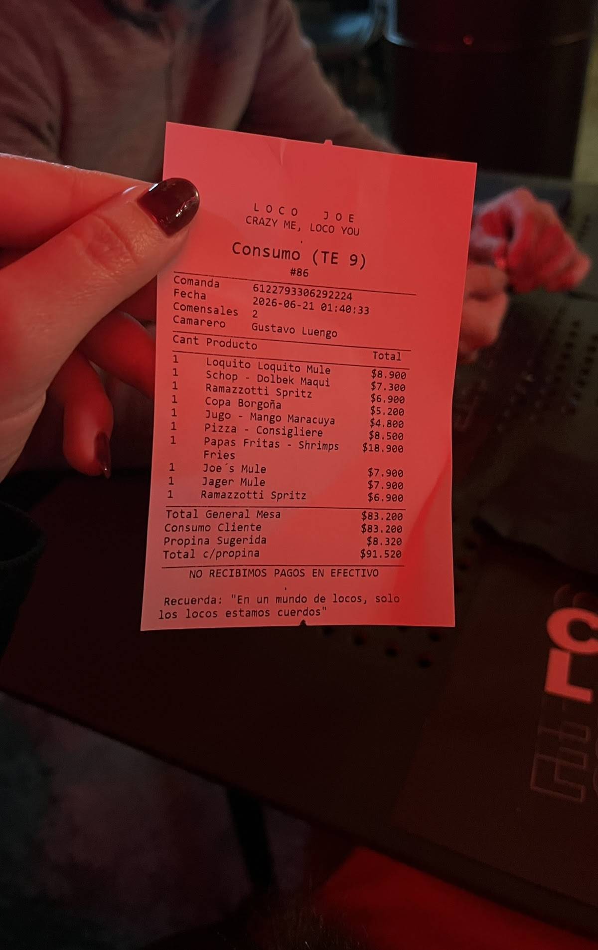 LocoJoe меню