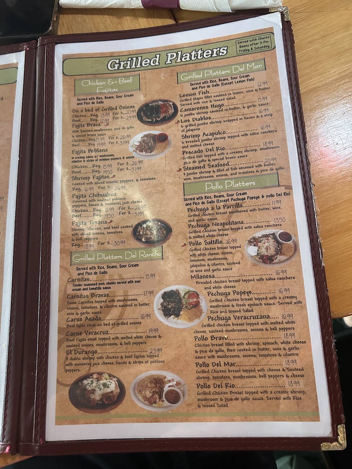 Los Bravos Mexican Grill and Cantina меню