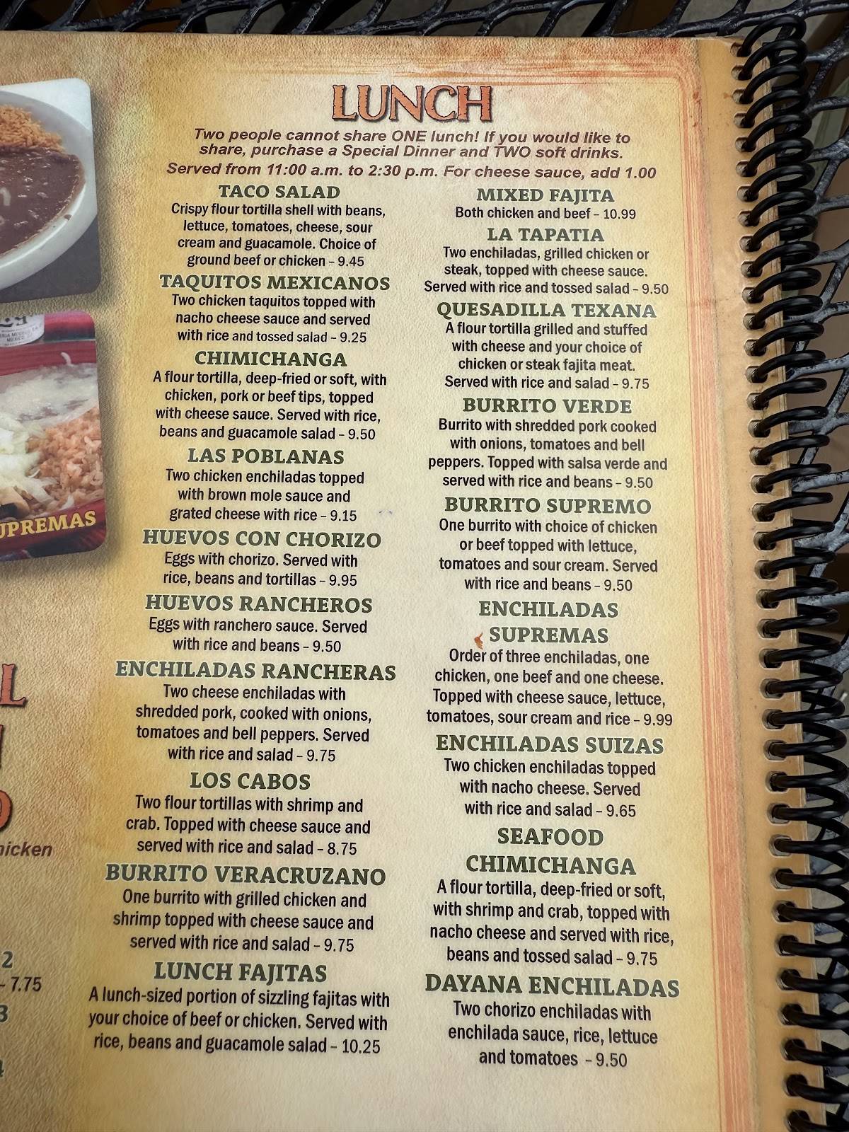 Los Dos Amigos меню