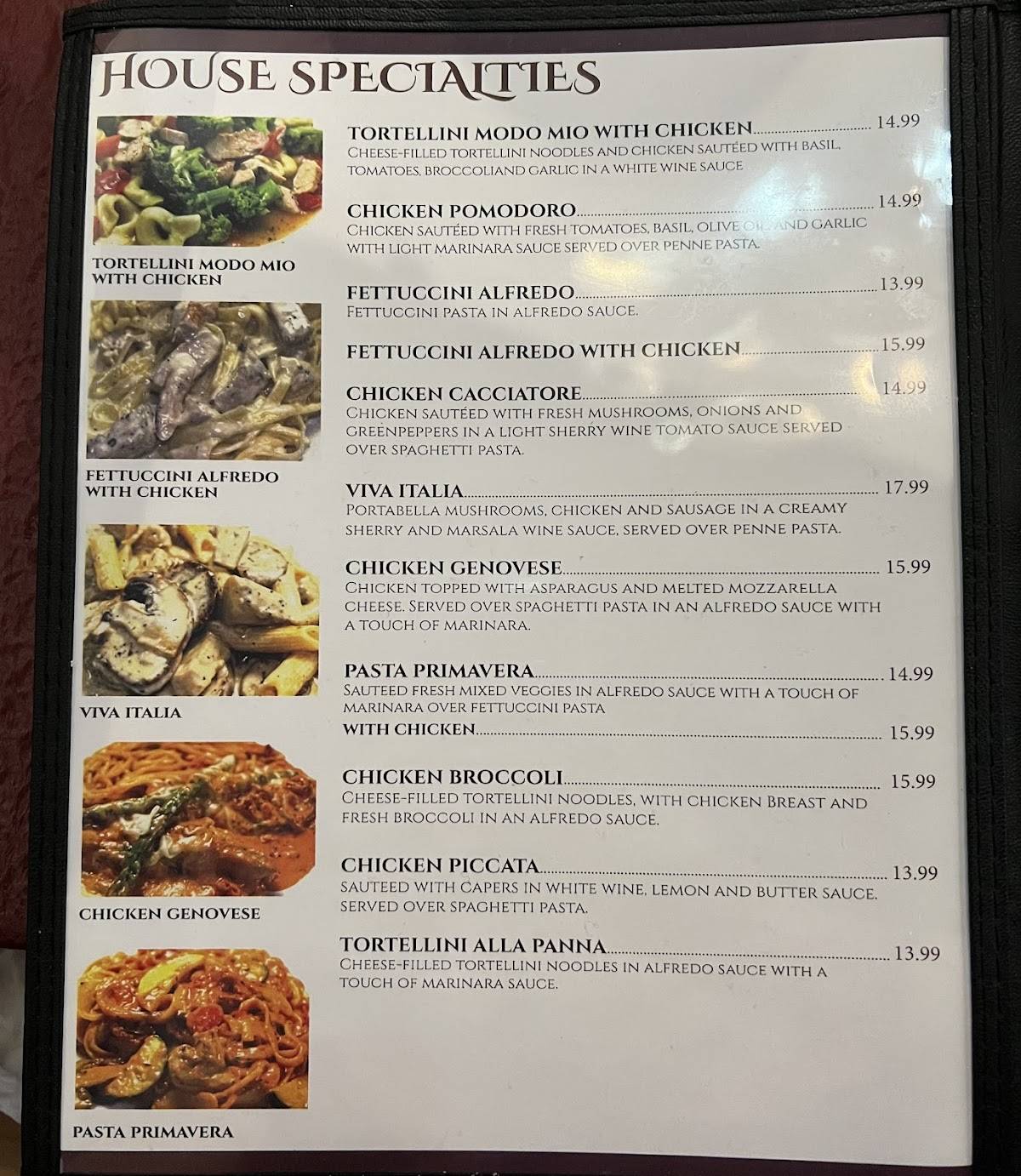 Luigi's Italian Restaurant меню