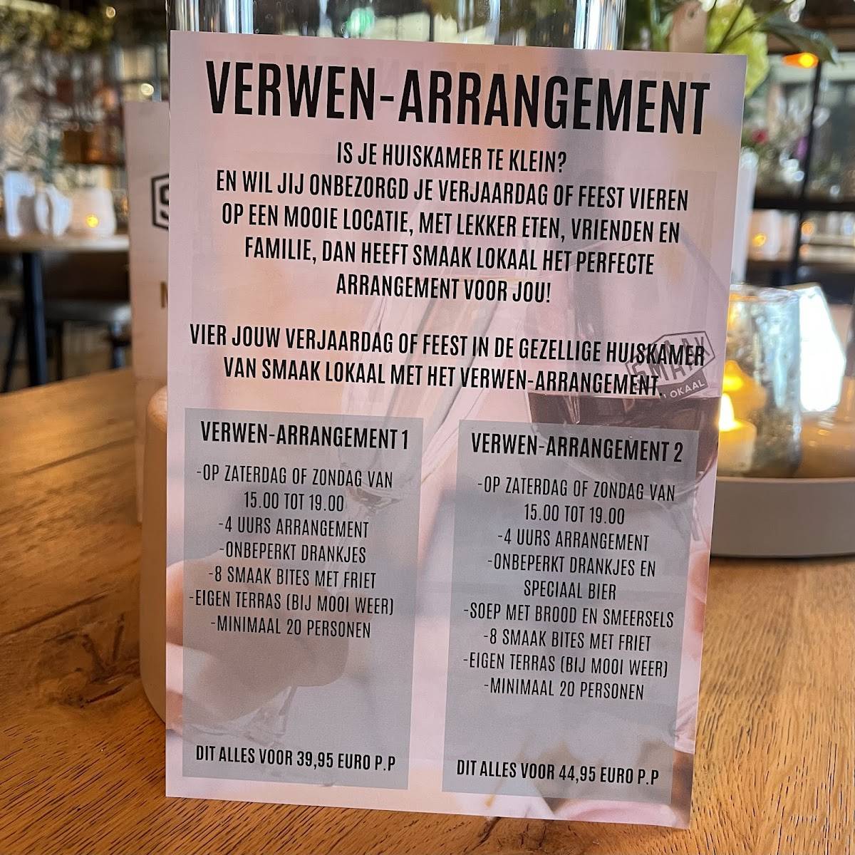 Lunchroom Smaak Rijen меню
