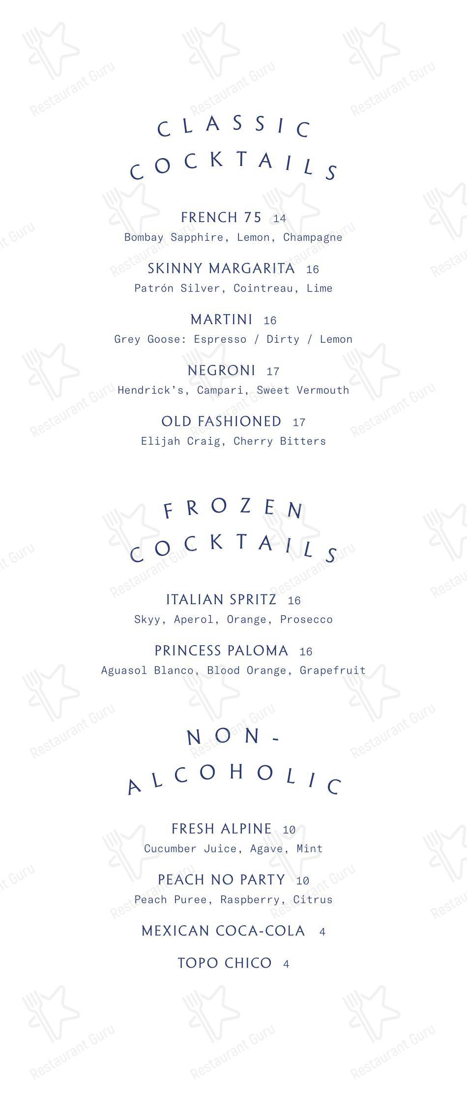 Lunch Menu ресторана Lyla