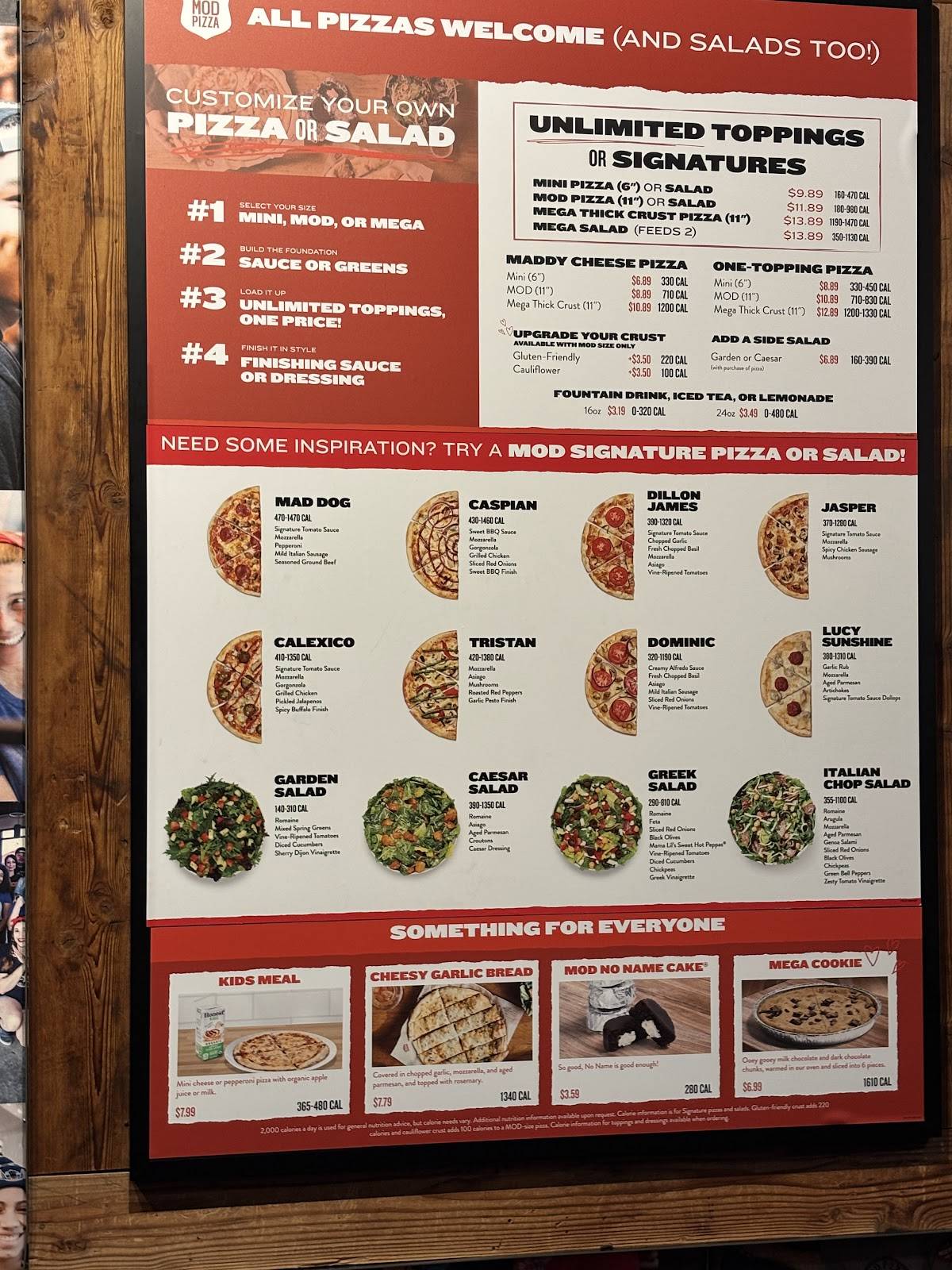 MOD Pizza меню