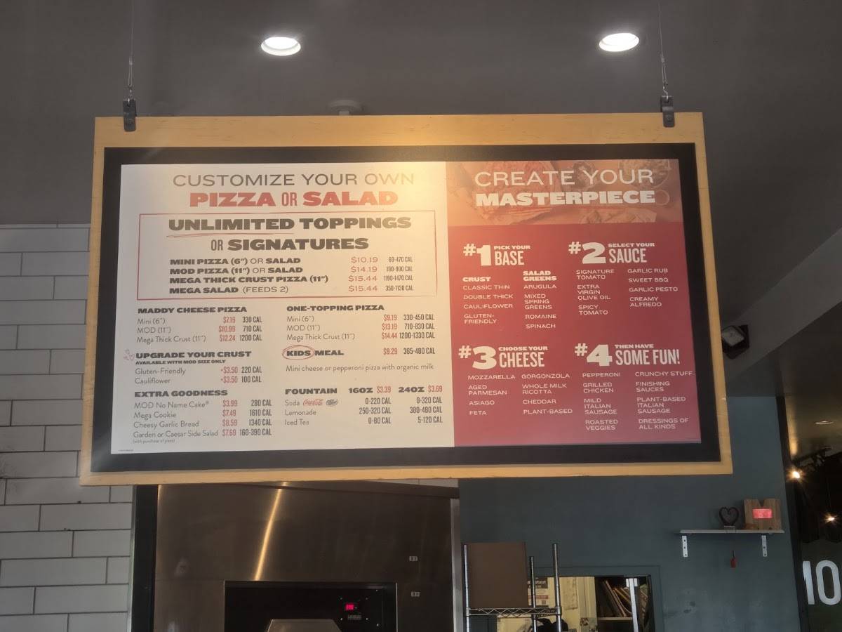MOD Pizza меню