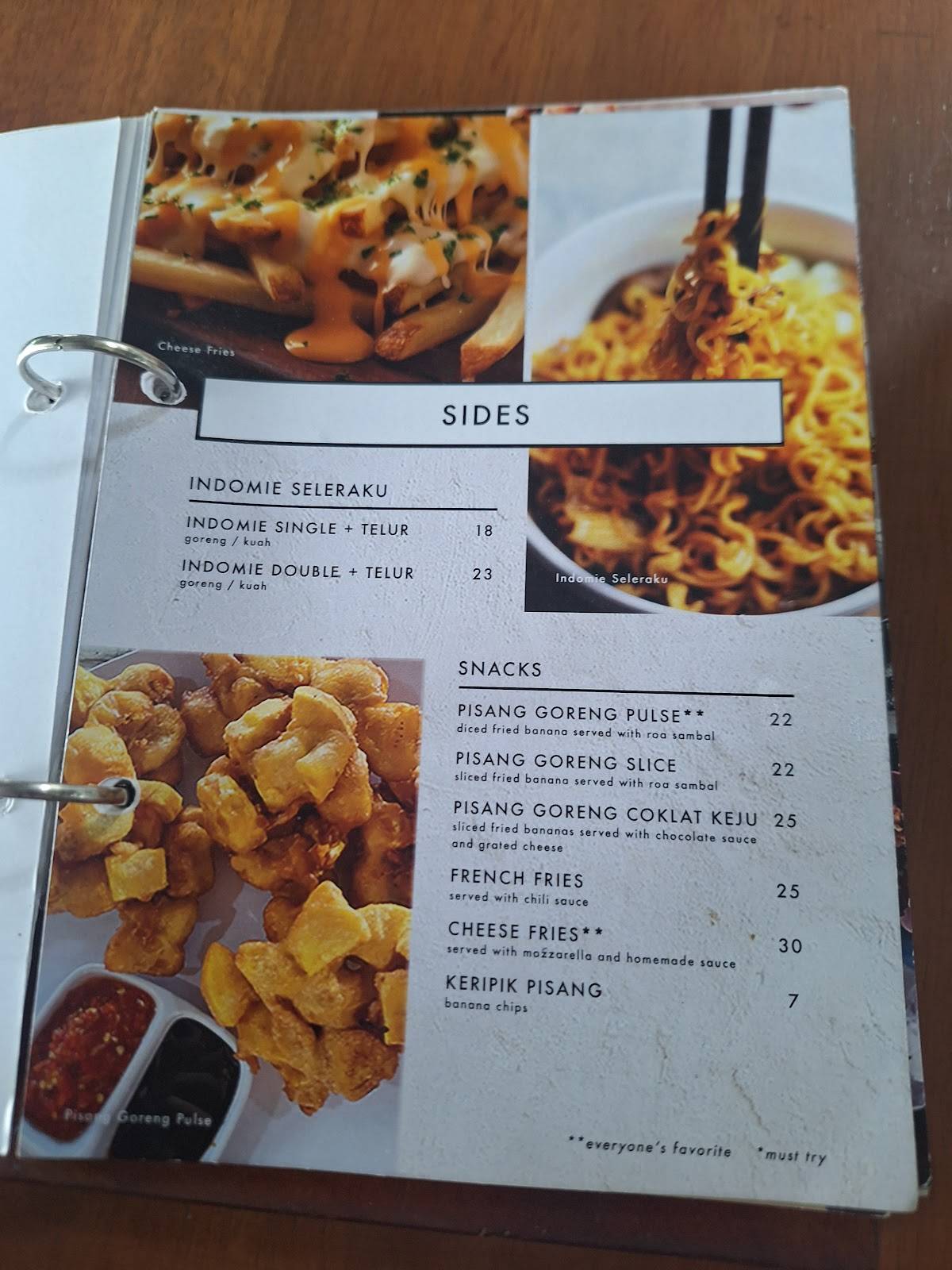 Pulse Kitchen & Slowbar Coffee Manado меню