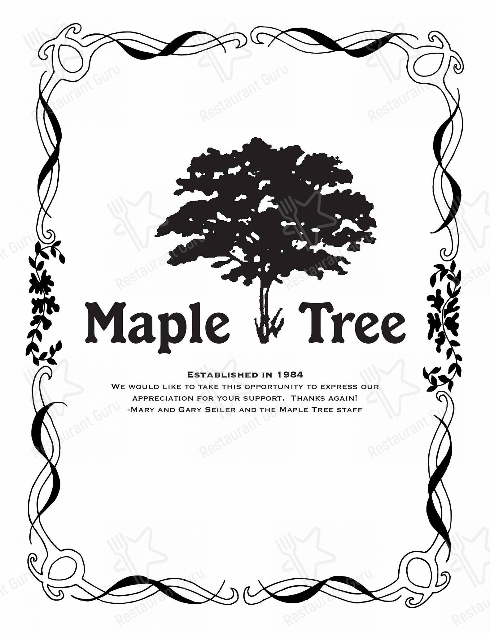 Maple Tree Supper Club в Маке-Фарленде - Ночное меню