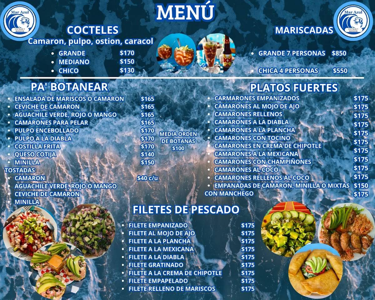 Mariscos Mar Azul меню