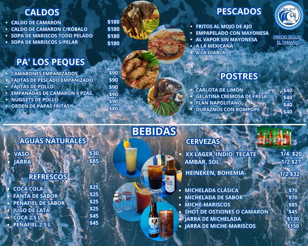 Mariscos Mar Azul меню